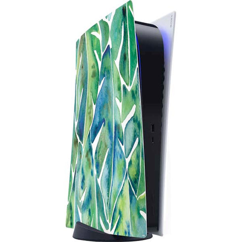 Cat Coq Tropical Leaves PS5 Digital Edition Console Skin
